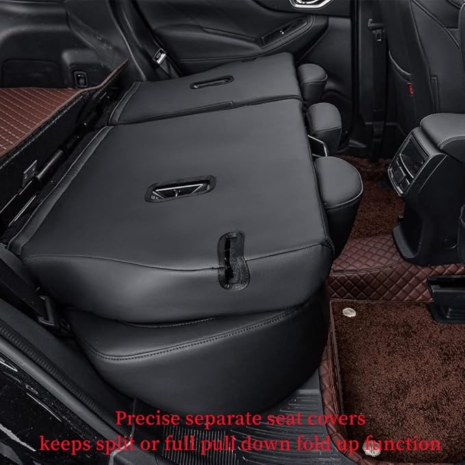 coverdream Forester Car Seat Covers Custom Fit for 2009-2013 Subaru Forester Seat Covers,Rear Seat Without Cup Holder,Full Coverage Waterproof Leather Seat Protector(Full Set,Black/Red)