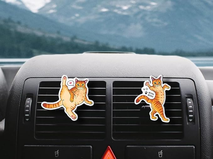 WIRESTER Fresh Scented Car Air Freshener Vent Clip, Decorative Accessories, Interior Decoration for Cars - Cute Animal Butt, Cute Dog Cat, Dog Butt Looking Back, Dog Lying