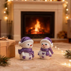 Car air freshener diffuser Plaster Couple Snowman Figurines Fragrant Gypsum Cute interior accessories car dashboard ornaments Indoor Christmas New Year's Gifts Porch Office Desk Decor (Purple, NO.5)