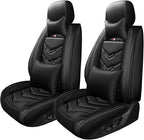 Car Seat Cover for Ford Explorer 2000-2025, Waterproof Durable Compatible Airbag, Premium Leather Seat Protector(2 Seats Luxury,Black)