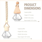 BBTO 100 Pcs Car Air Fresheners Diffuser with Wooden Cap Empty Aromatherapy Diffuser Clear Car Fragrance Holder Pendant Hanging Perfume Fresheners Bottles for Decor(Diamond,Clear)