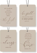 Christian Scripture Car Air Freshener 4Pcs, Inspirational Bible Quotes Hanging Scents,Coffee Color Bible Quote Gift Air Freshener Hanging in Car Wardrobe Drawer or Book.