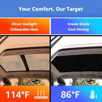 Car Sunroof Compatible with Tiguan 2016-2010 5-Door SUV, Foldable Glass Roof Sunshade with Storage Bag, Sunshade Roof Heat Insulation Sun Protection Roof Sunshade Interior Sunroof Shade