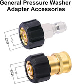 Pressure Washer Adapter Set, M22 14mm to 3/8 inch Quick Connect and Disconnect Fitting, 4500PSI Pressure Washer Hose/Gun Thread Kit