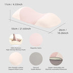Lumbar Support Pillow for Sleeping,Premium Memory Foam Lower Back Pain Relief Bed Rest Support Pillows for Car Bed,Couch,Waist Support Care Cushion,Sleep Lumbar Pillow (Light Pink)