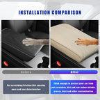 Ziciner Car Center Console Cover, Leather Memory Foam Armrest Cushion Protection Pad, Waterproof Hand Rest Pillow with Height Increase, Universal Accessory for Most Car (Beige #Angel)