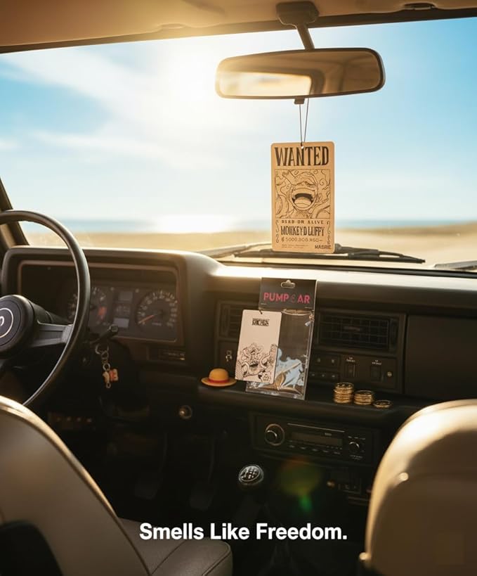 PumpCar 2 pieces Luffy double-sided hanging Japanese anime cherry-scented One Piece car air freshener Cool anime hanging air fresheners for rearview mirror Car Interior Accessories Household Gifts