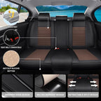 Car Seat Covers Full Set Fit for Toyota Matrix 2003-2014, Premium Faux Leather Car Seat Protector,Breathable Anti-Slip Full Wrapping Edge Seat Covers(Black&Brown,Full Set)
