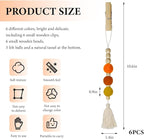 6 PCS Felt Ball Car Diffuser, Hanging Tassel Diffuser Car Air Freshener Bead Aromatherapy Diffuser, Car Vent Clip Essential Oil Diffuser, Car Interior Decorative Charm (Bright)