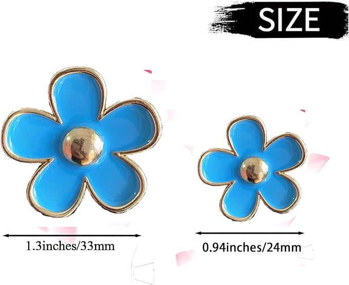 6pcs Colorful Daisy Flower Auto Air Vent Clips, Car Air Outlet Freshener Clip for Car Interior Decoration Accessories (Blue)