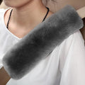 Soft & Cozy Australian Sheepskin Car Seat Belt Covers,2 Pack Fluffy Seatbelt Pads, Genunie Sheepskin Fur Shoulder Straps Cushions for Adults Kids Women and Men (Grey)