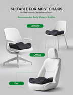 Medisana Extra Large Seat Cushion, Seat Cushions for Office Chairs, Car Seat, Wheelchair - Sciatica & Tailbone & Coccyx Pain Relief Pillow for Driver Sedentary People（Size:19.6 * 16.6 * 3.7 in-Black）