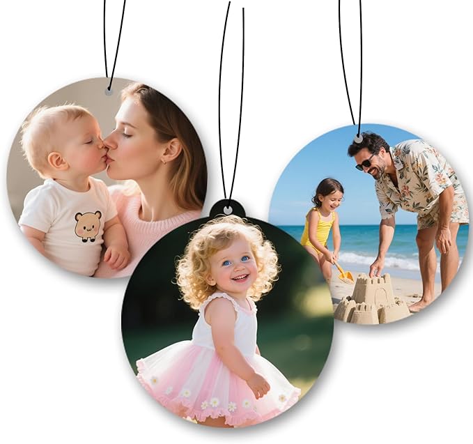Custom Air fresheners with Picture,Personalized Air Freshener for Car,Cute Hanging Car Air Fresheners for Women,Double-sided Photo Printing Hanging Car Scents 30 scents available