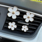 6 Pcs Daisy Flower Air Vent Clip Air Conditioning Outlet Clip Car Air Freshener Clip Car Interior Decor Charm Colorful Car Interior Accessories for Girls Women (White)