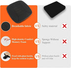 kingphenix Car Seat Cushion with 1.2inch Comfort Memory Foam, Seat Cushion for Car and Office Chair (Black)