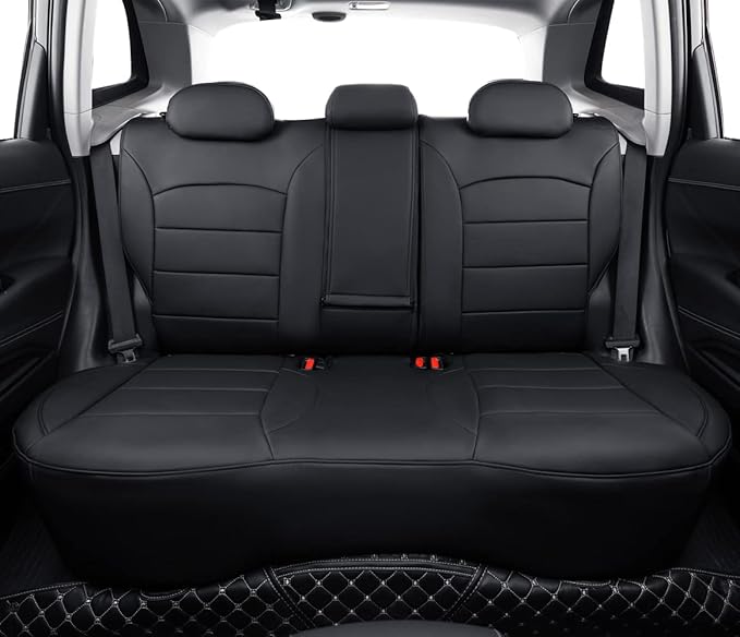 coverdream Forester Car Seat Covers Custom Fit for 2009-2013 Subaru Forester Seat Covers,Rear Seat W/Cup Holder,Full Coverage Waterproof Leather Seat Protector(Full Set,Black)