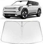 Proadsy 2026 Upgrade Windshield Sun Shade Custom Fit Kia EV9 2024 2025 2026 Foldable Front Sunshade Protector Sun Visor Blocks UV Rays Keep Car Cooler Accessories