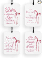 4 Pcs Pink Car Air Fresheners for Women Christian Car Accessories Religious Bible Air Freshener Cars Decor for Mirror Home Drawer