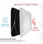 Windshield Sun Shade for Tesla S | Certified 99.87% UVB & 99.02% UVA Protection Car Sun Shade. Award Winning Sunshade for Car Windshield with Patented Technology. Car Window Shades by Kinder Fluff