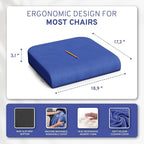 Extra Large Wheelchair Seat Cushion - Firm Memory Foam Chair Pad for Wheelchair, Recliner, Office, Car & Bariatric Overweight Users 19”x17”x3”
