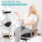 Seat Cushion – Memory Foam, Non-Slip Orthopedic Coccyx Support Pad for Office Chairs, Car Seats & Home, Ergonomic Tailbone, Sciatica & Lower Back Pain Relief