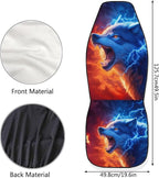 Fashion Wolf Car Front Seat Covers Elastic Fabrics Universal Front Seat Cover Removable Automotive Accessories Easy Installation Suitable for Cars SUV
