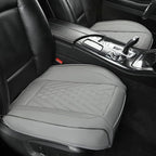 GIANT PANDA 2pcs Front Car Seat Covers Bottom Seat Covers, PU Leather Driver Car Seat Protectors Fits 95% of Vehicles, Wrapping Around The Bottom (Grey)