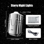 Car Star Projector with Smart Air Freshener Diffuser, Christmas Car Interior Decor, Ceiling LED Lights with 6 Scents, Vent Clip Roof Accent Light with Moon, Auto On/Off