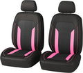 2 Pack Universal Car Seat Cover with Breathable Mesh Backrest,Comfortable Car Seat Protector with Foam Padding and Retaining Buckle,Highly Elastic Car Seat Covers Full Set (Pink)