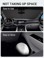 Proadsy 2026 Upgrade Windshield Sun Shade Custom Fit Jeep Wagoneer 2022-2025 2026 4-Layer Foldable Front Sunshade Protector Sun Visor Blocks UV Rays Keep Car Cooler Accessories