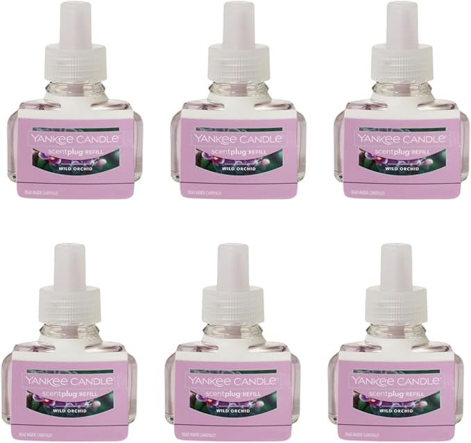 Yankee Candle ScentPlug Refill, Wild Orchid, Plug In Air Freshener for Home with Essential Oils, Long Lasting Room Fragrance and Odor Neutralizer, 0.625 Ounce (Pack of 6)
