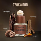 Car Air Freshener - Long Lasting Aromatherapy Essential Oil Diffuser - Car Cup Holder Accessories for Men & Women - Non Toxic Air Freshener - Teakwood Scent Diffuser 1.69 FL OZ/50ML
