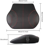 Aukee Lumbar Support Pillow for Car, Genuine Leather Memory Foam Pillow Lower Back Cushion for Office Chair with Adjustable Strap (Black)