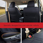 EKR Rav4 Seat Covers Custom Fit for Toyota Rav4 LE(NOT for Hybrid) 2013 2014 2015 2016 2017 2018,Leather Car Seat Cover for Trucks SUV Full Set,Faux Leather(Black with Red Trim)