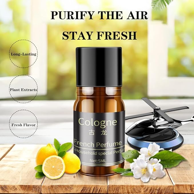 Helicopter Solar Car Air Freshener Refill Set, Solar Essential Oil Refill Perfume Oil for Car Air Fresheners(4 Packs)