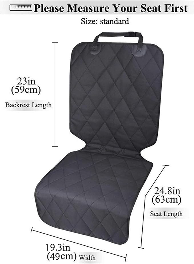 Front Dog Seat Covers, Waterproof Front Seat Car Cover,Dog Car Seat Cover with Side Flaps, Waterproof & Nonslip Dog Seat Coverfor Cars, Trucks, SUVs, Jeep.(Black)