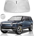 Windshield Sun Shade for 2026 2025 2024 2023 2022 Rivian R1S Custom Fit Window Sunshade SUV Accessories Fodable Sun Visor UV Protector Shade Heat Shield Cover