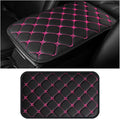 HZEL Car Center Console Cushion Pad, PU Leather Vehicle Armrest Protection Cover, Waterproof Automotive Interior Arm Rest Seat Box Mat Accessories, Universal for SUV, Sedan, Truck (Black/Rose Red)