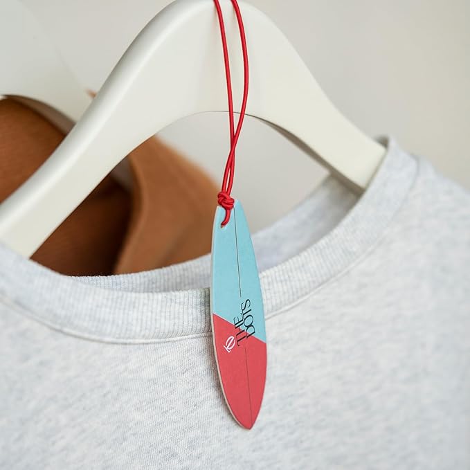 THEDOTS 15 Pack Surfboard Air Freshener for Car, Coconut Lychee Scent, Cute Tropical Hanging Decor, Aesthetic Accessories for Women