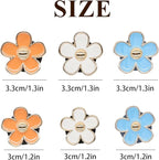 6pcs Flowers Car Air Freshener Vent Clips,Blue Orange White Daisy Air Vent Clip Car Accessories for Women,3.3cm/3cm Flowers Vehicle Decor Refillable Diffuser