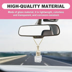 5 pcs Car Hanging Empty Glass Perfume Bottles Pendant Bottle, DIY Air Freshener Pendant, Empty Clear Glass Essential Diffuser Oil Aromatherapy, Glass Bottle Decor (Square)