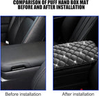 Mandark Bling Car Center Console Cover, Crystal Rhinestone Fluffy Automotive Armrest Seat Box Cushion Pad, Soft Comfortable Diamond Arm Rest Protection Mat, Universal Vehicle Accessories (Gray)