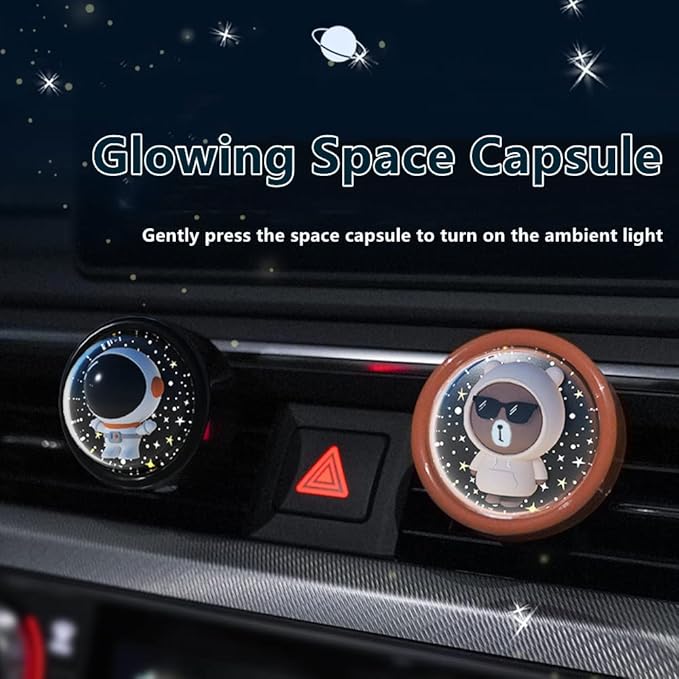 DAYUJIAN Cartoon Car Air Fresheners Astronaut Automotive Air Outlet Cute Car Diffuser Creative Glowable Car Perfume Decoration Aromatherapy Ornament Car Vent Accessories