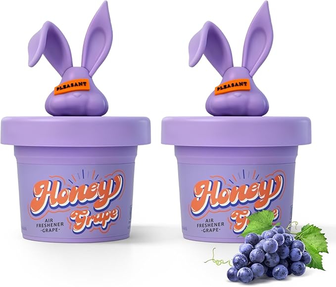 Diffusers for Home Grape Scent 2 Pack, Bathroom Diffuser Cute Bunny Shape for Office, Air Freshener Diffuser Gel Leak-Proof Car & Room, Bathroom Scent Diffuser Gift for Friends and Family
