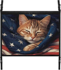 Cat USA Flag Car Roof Storage Bag Car Roof Seat Organizer Multi-Purpose Car Bag Storage Box Organizer Pouch Pocket One Size Car Travel Accessories Suitable for Cars, SUVs