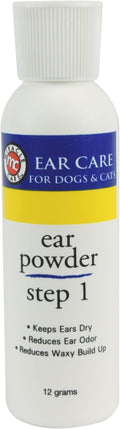 Miracle Care Ear Powder for Dogs and Cats, 12 Grams, Aids Hair Removal from Ear Canal, Keeps Ears Dry, Reduces Odor and Waxy Build Up