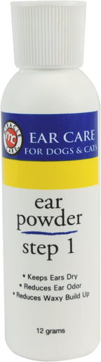 Miracle Care Ear Powder for Dogs and Cats, 12 Grams, Aids Hair Removal from Ear Canal, Keeps Ears Dry, Reduces Odor and Waxy Build Up