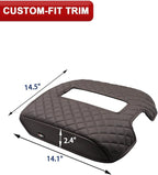 KBH Center Console Armrest Cover for Chevy Silverado, GMC Sierra 1500 2500 3500 2014-2018 & Tahoe Yukon Suburban 2015-2020, Floor Console Bucket Seat, Vinyl Leather, Dark Brown