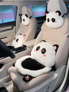 3Pcs Cartoon Car Seat Cushion Lumbar Support Pillow and Neck Pillow, Cute Car Seat Pillow Headrest Pillow Back Support for Driving Fatigue Relief,for Office Chair Truck SUV (Panda Sets)