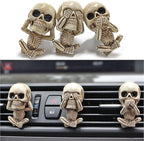 Car Air Freshener Vent Clip Men Women Car Interior Accessories 3 Pack Cute Skull Car Air Conditioner Vent Decoration, for Automotive Home Room Bathroom Christmas Halloween Gifts
